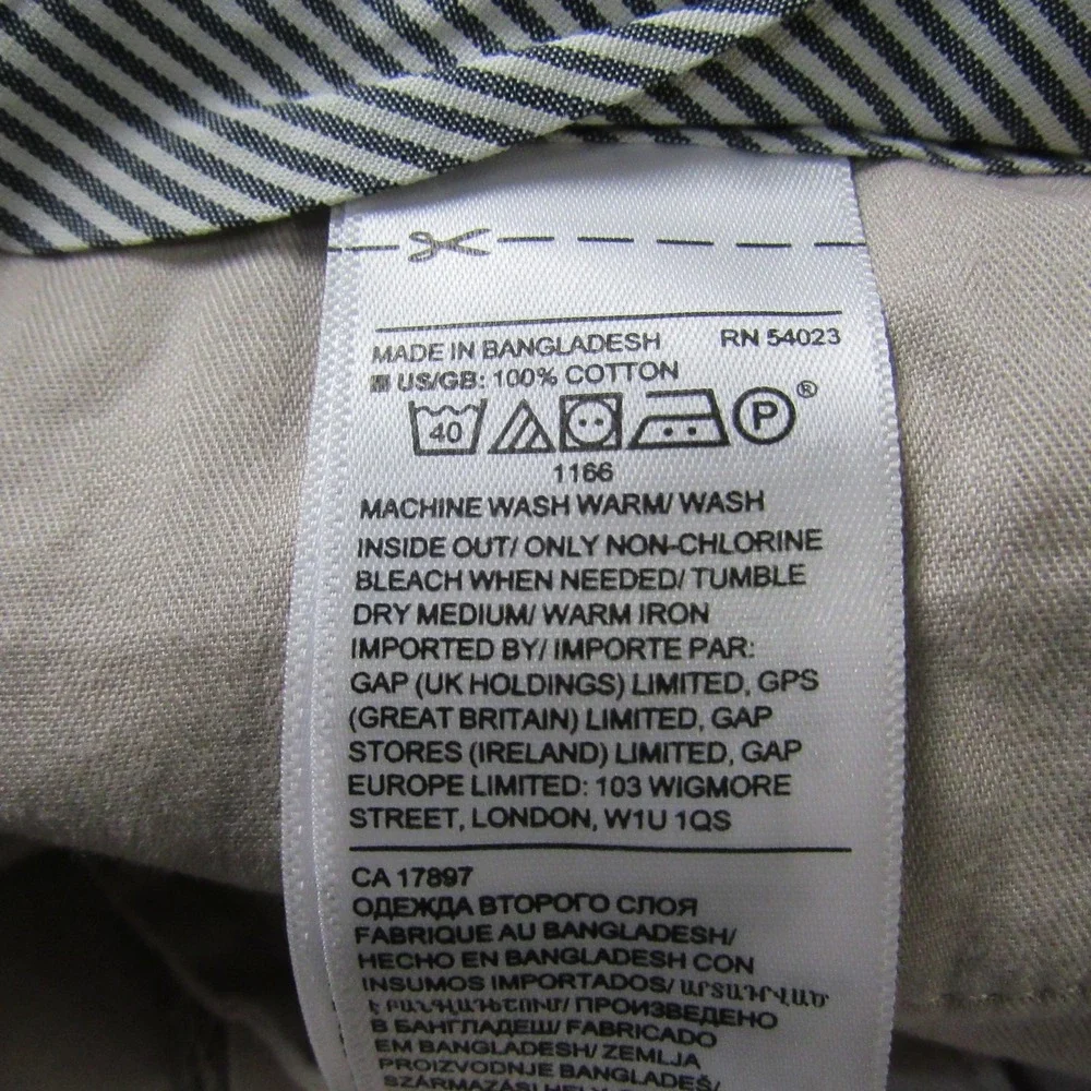 Banana Republic‎ Pants Mens 34x34 Khaki Aiden Chino Slim Fit Flat Front Cotton